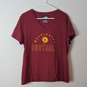 Washington Football Team Tee Shirt V-Neck Burgundy NFL Apparel XL